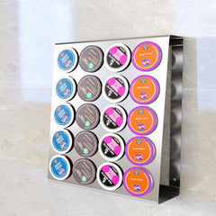 Coffee capsule rack stainless steel wall mounted