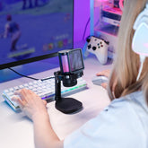 USB Gaming Microphone – RGB, Noise Cancelling, Mute & Gain Control for PC/PS5/Streaming
