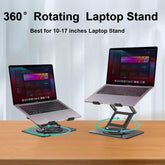 360° Rotating Adjustable Laptop & Tablet Stand – Foldable, Fits 10–17" Devices