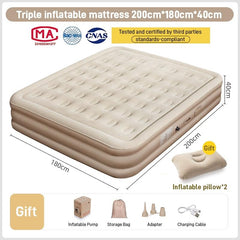 Thickened inflatable air bed (free pillow + air pump)