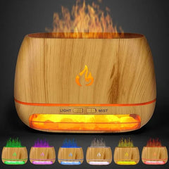 Himalayan Salt Flame Aroma Diffuser – Ultrasonic Cool Mist & LED Humidifier