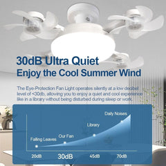 Foldable Ceiling Fan Light 60W Remote Contro 3-Color Dimming