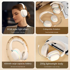 Wireless Bluetooth Gaming Headset – LED Light, Long Battery Life, Mobile & PC Compatible