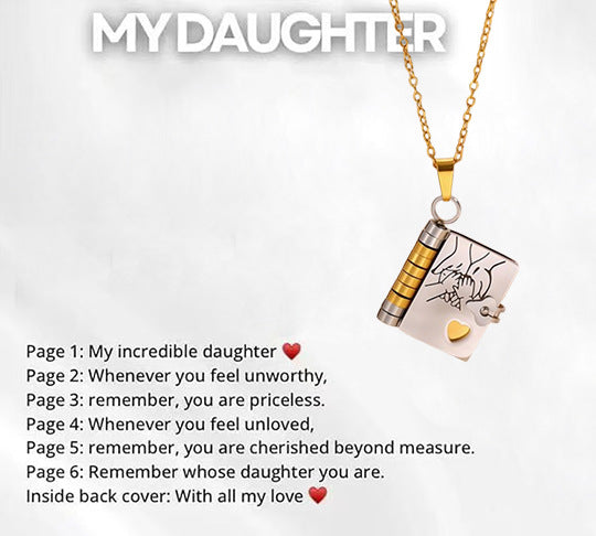 Personalized Book Necklace – Meaningful Gift for Mom, Son, Daughter, Sister & Couples