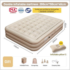 Thickened inflatable air bed (free pillow + air pump)