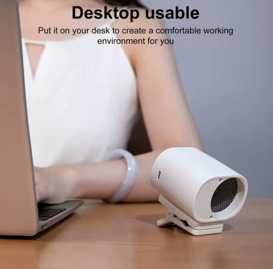 ❄️ 360° Rotating Clip Fan with LED Display – USB Rechargeable, 100 Speeds, Quiet & Portable