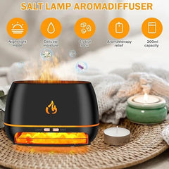 Himalayan Salt Flame Aroma Diffuser – Ultrasonic Cool Mist & LED Humidifier